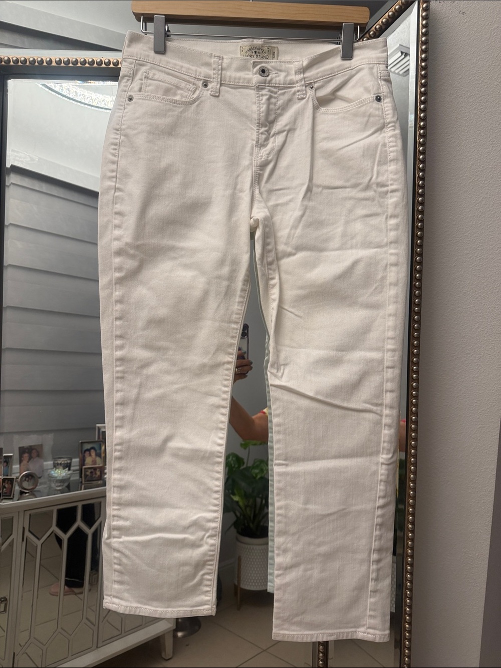 Lucky Brand Cream Straight-Leg Jeans